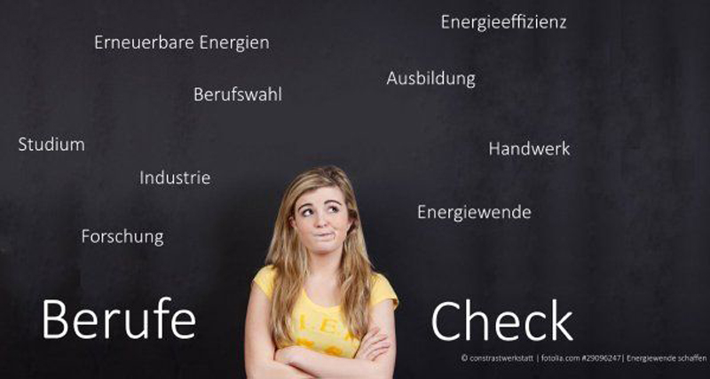 @ contrastwerkstatt / fotolia.com #29096247 / Energiewende schaffen Mädchen überlegt, welcher Beruf zu ihr passt