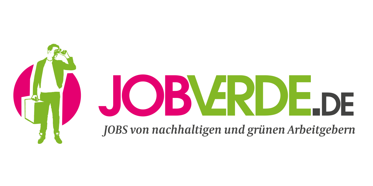 Logo mit Schriftzug JOBVERDE in grün und pink