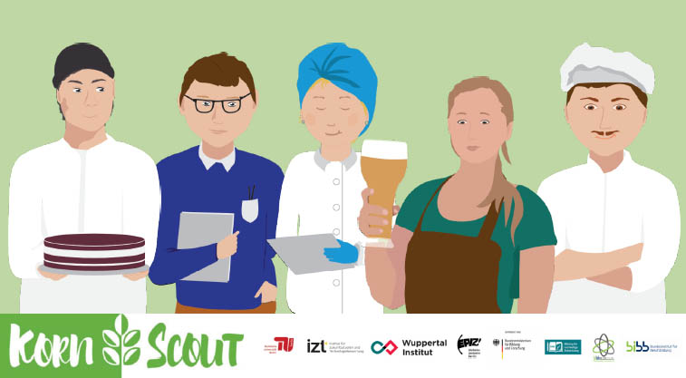 © Korn-Scout Grafik mit Personen aus dem Lebensmittelhandwerk