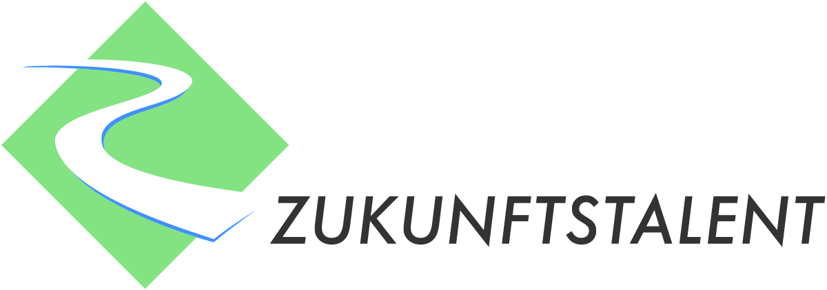 © CorEdu gUG geschwungenes Z auf grüner Raute mit Schriftzug Zukunftstalent